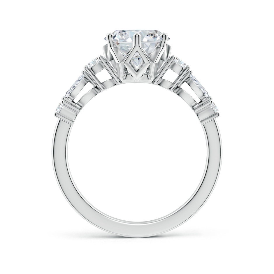 10x8mm FGVS Lab-Grown Classic Oval Diamond Side Stone Engagement Ring in P950 Platinum side 199