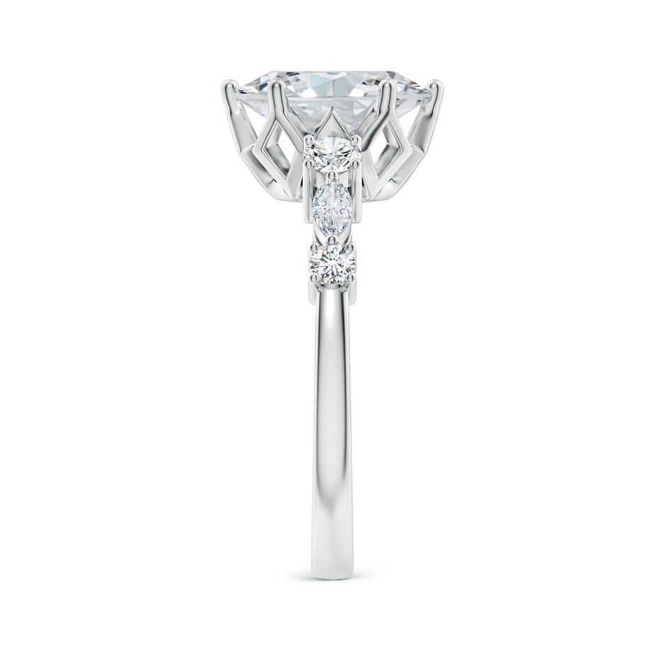 10x8mm FGVS Lab-Grown Classic Oval Diamond Side Stone Engagement Ring in P950 Platinum side 299