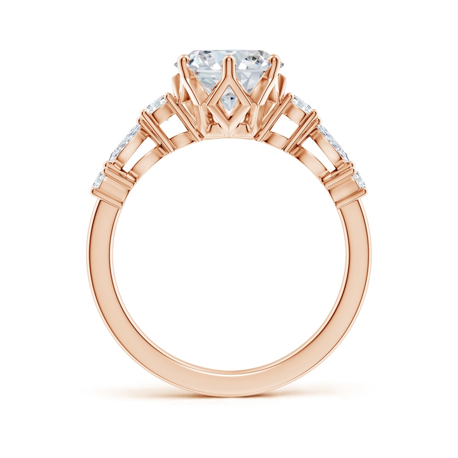 10x8mm FGVS Lab-Grown Classic Oval Diamond Side Stone Engagement Ring in Rose Gold side 199