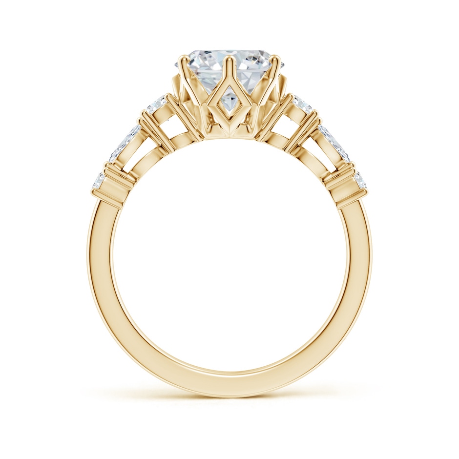 10x8mm FGVS Lab-Grown Classic Oval Diamond Side Stone Engagement Ring in Yellow Gold side 199