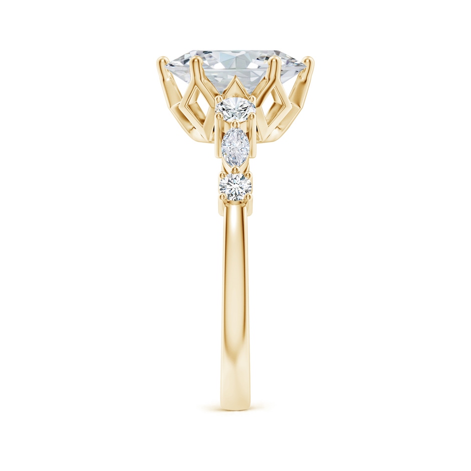 10x8mm FGVS Lab-Grown Classic Oval Diamond Side Stone Engagement Ring in Yellow Gold side 299