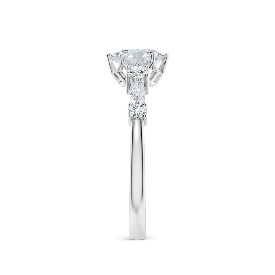 7x5mm FGVS Lab-Grown Classic Oval Diamond Side Stone Engagement Ring in 10K White Gold side 299