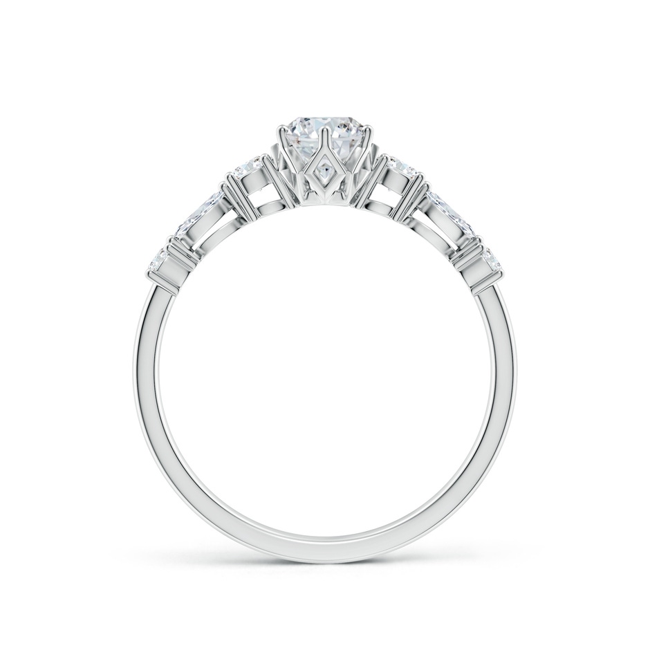7x5mm FGVS Lab-Grown Classic Oval Diamond Side Stone Engagement Ring in P950 Platinum side 199