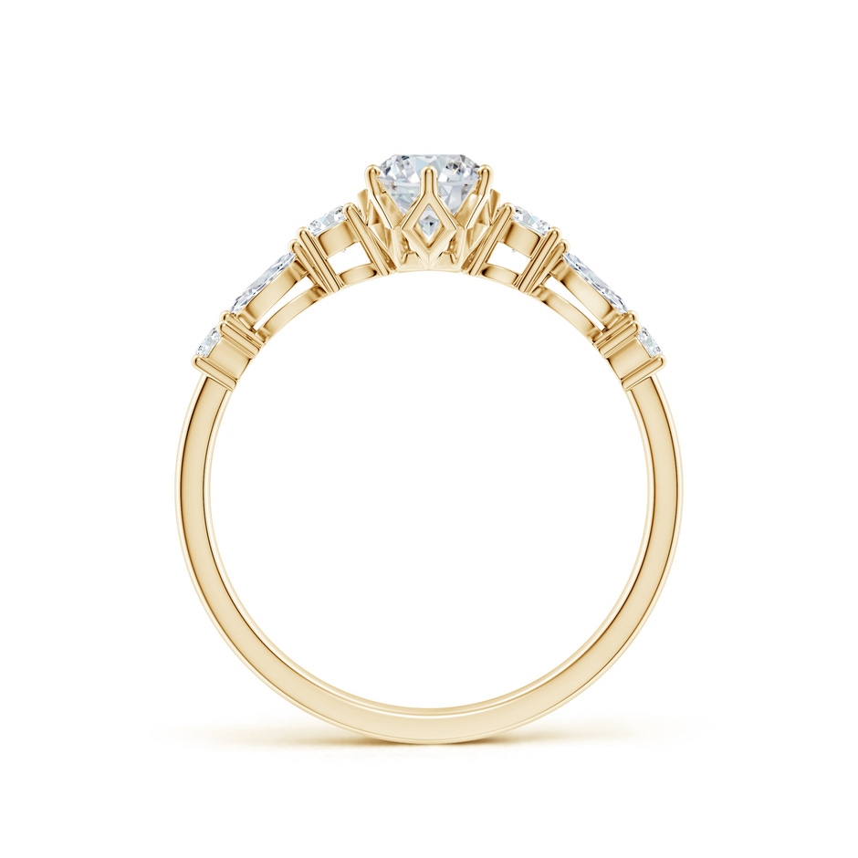 7x5mm FGVS Lab-Grown Classic Oval Diamond Side Stone Engagement Ring in Yellow Gold side 199