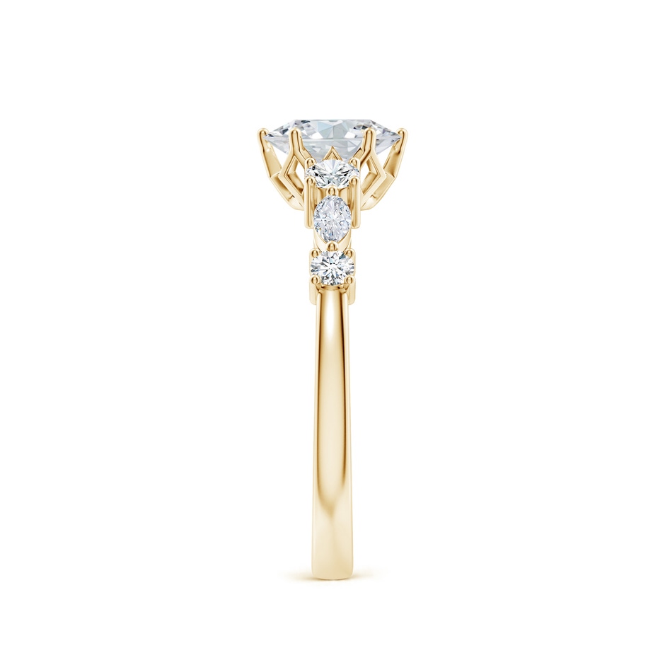 7x5mm FGVS Lab-Grown Classic Oval Diamond Side Stone Engagement Ring in Yellow Gold side 299