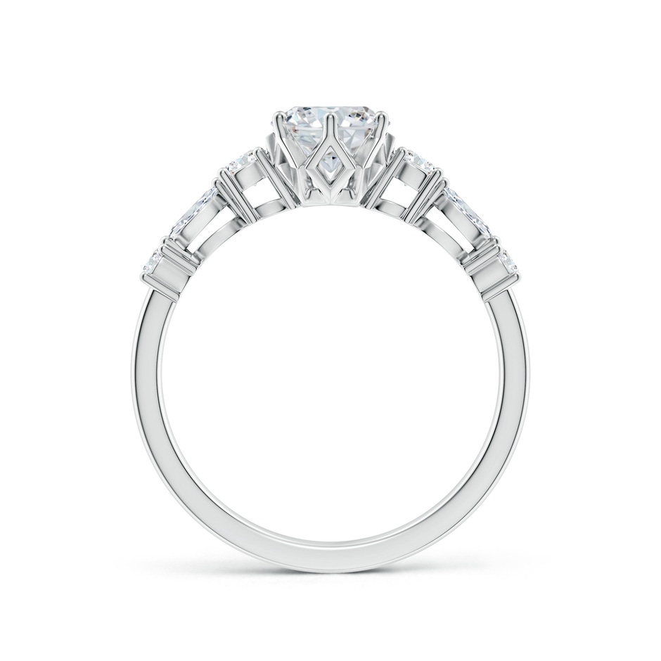 8x6mm FGVS Lab-Grown Classic Oval Diamond Side Stone Engagement Ring in P950 Platinum side 199