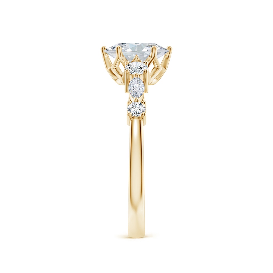 8x6mm FGVS Lab-Grown Classic Oval Diamond Side Stone Engagement Ring in Yellow Gold side 299