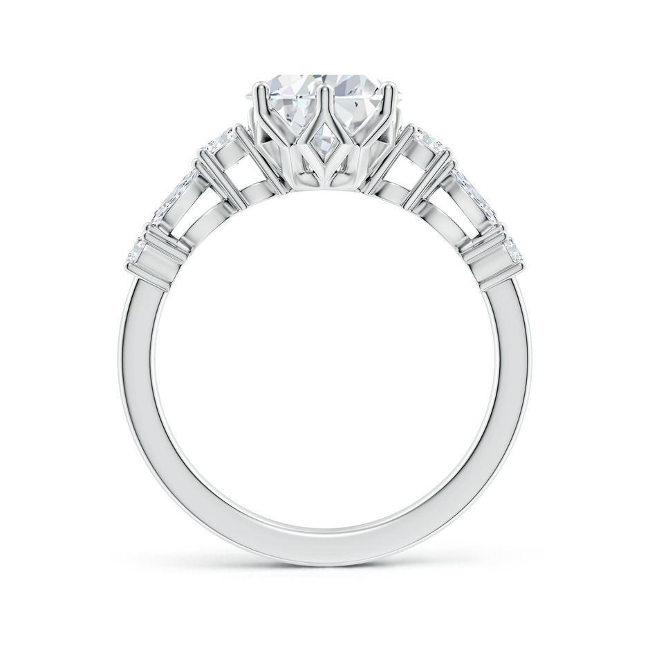 10x8mm FGVS Lab-Grown Classic Pear Diamond Side Stone Engagement Ring in 18K White Gold side 199