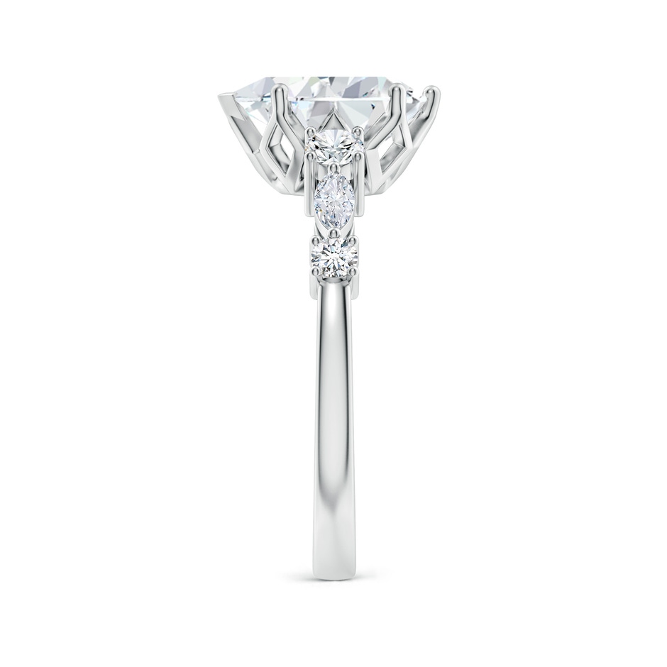 10x8mm FGVS Lab-Grown Classic Pear Diamond Side Stone Engagement Ring in 18K White Gold side 299