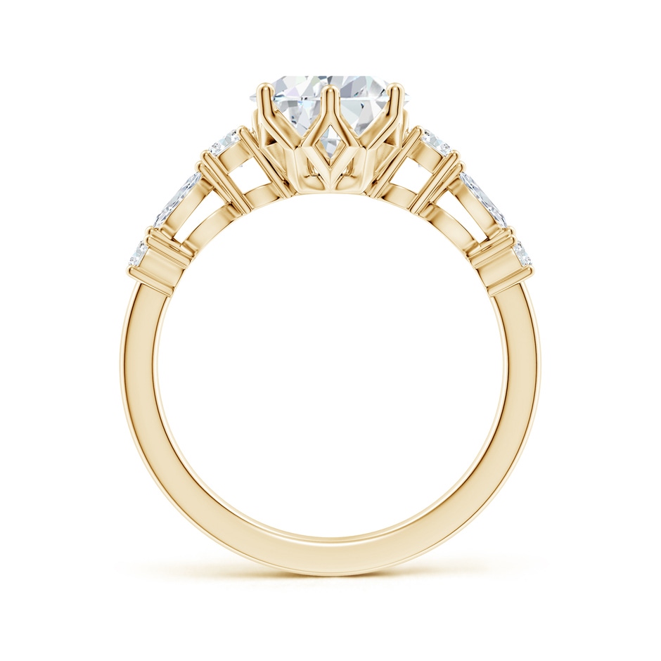 10x8mm FGVS Lab-Grown Classic Pear Diamond Side Stone Engagement Ring in 18K Yellow Gold side 199