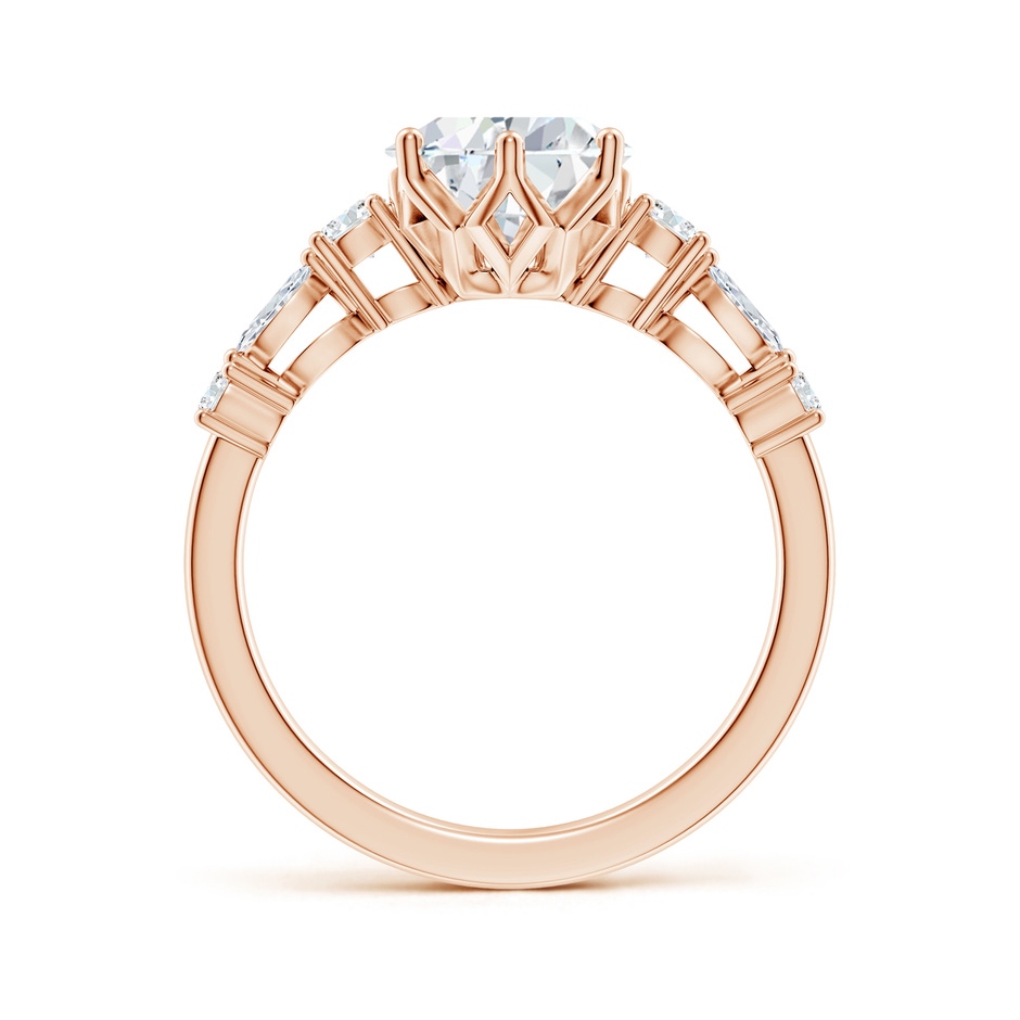 10x8mm FGVS Lab-Grown Classic Pear Diamond Side Stone Engagement Ring in Rose Gold side 199