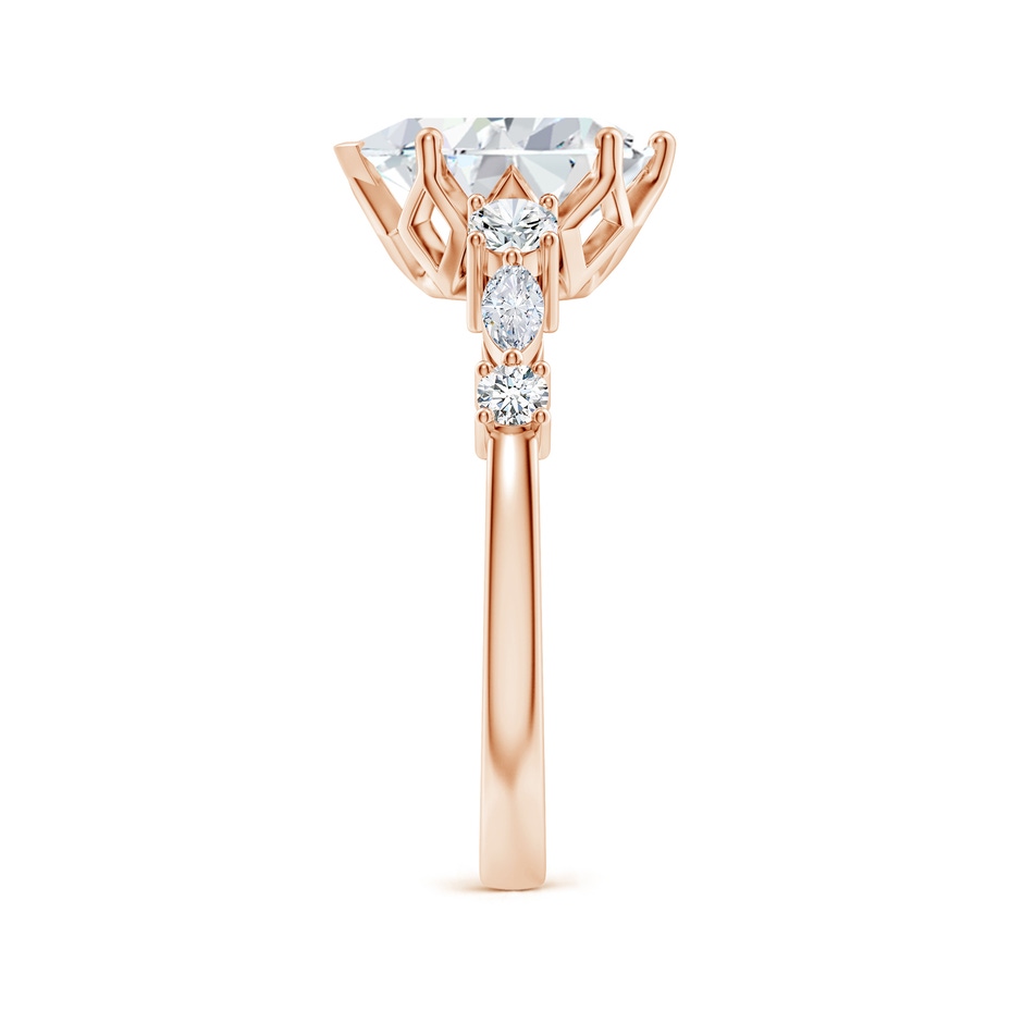 10x8mm FGVS Lab-Grown Classic Pear Diamond Side Stone Engagement Ring in Rose Gold side 299