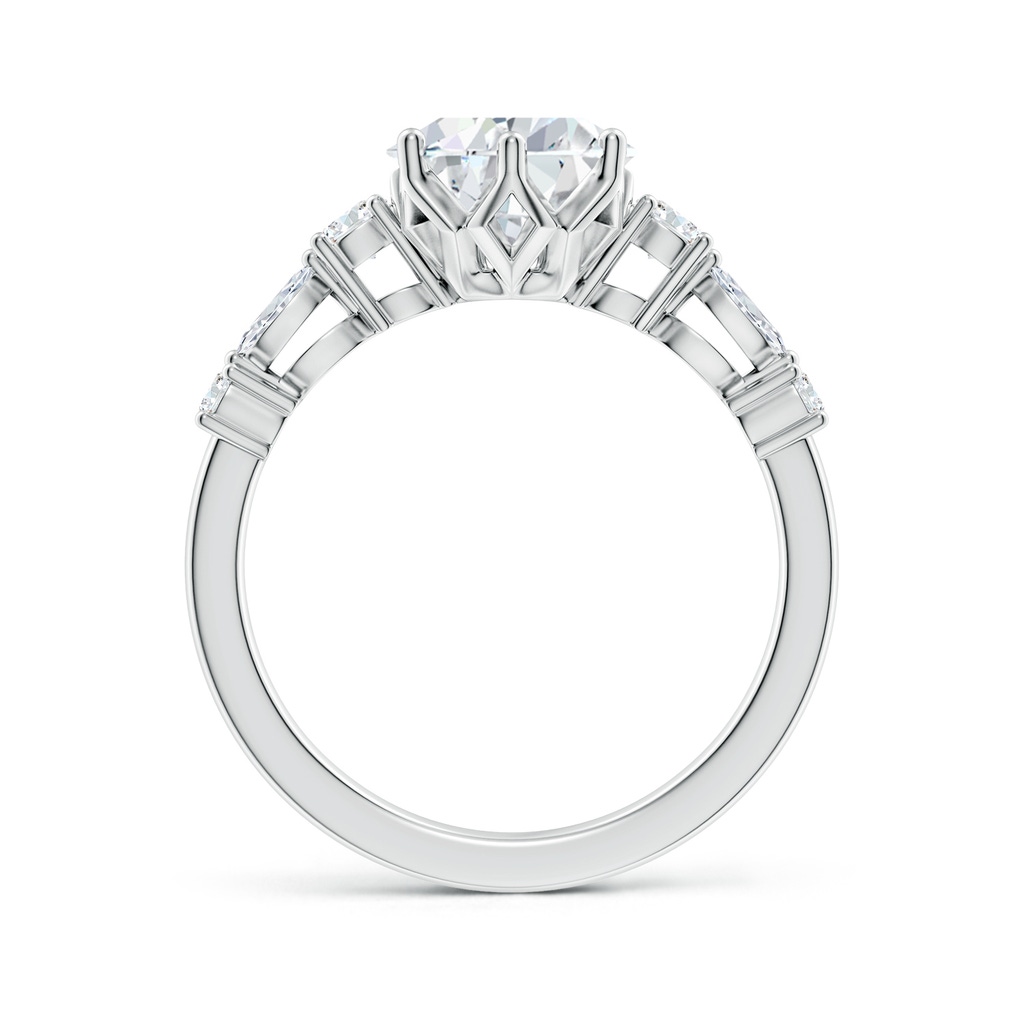 10x8mm FGVS Lab-Grown Classic Pear Diamond Side Stone Engagement Ring in White Gold - side 199