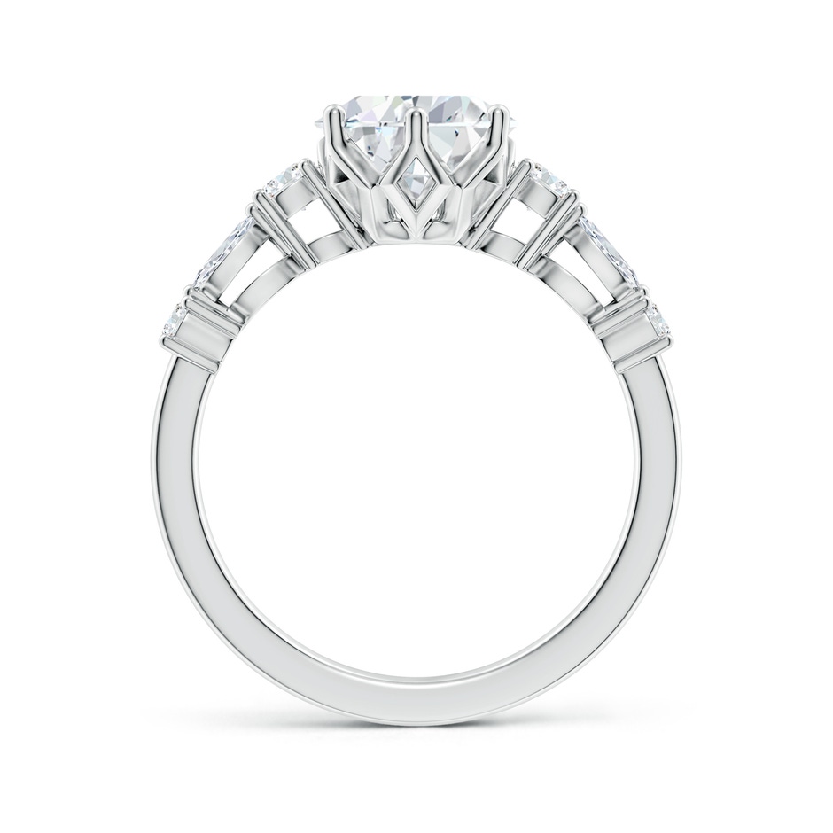 10x8mm FGVS Lab-Grown Classic Pear Diamond Side Stone Engagement Ring in White Gold side 199