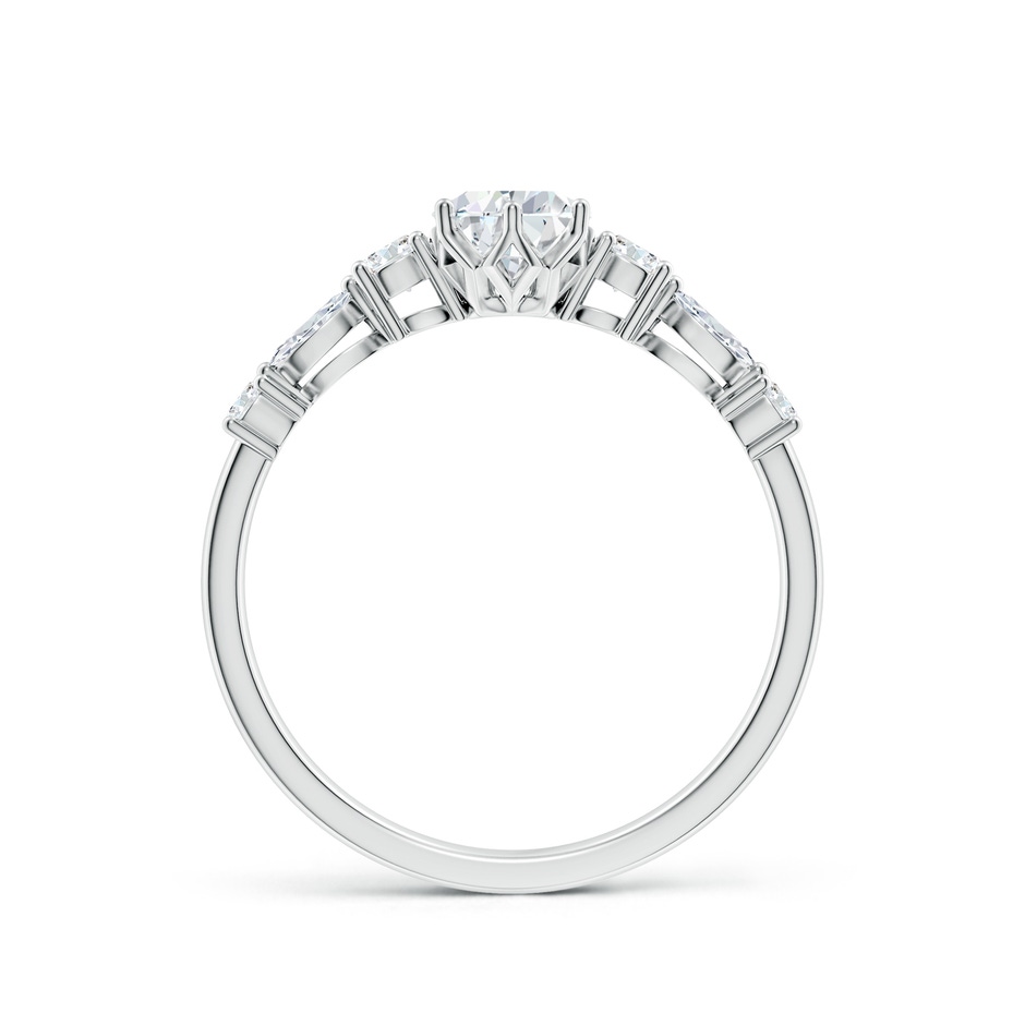 7x5mm FGVS Lab-Grown Classic Pear Diamond Side Stone Engagement Ring in P950 Platinum side 199