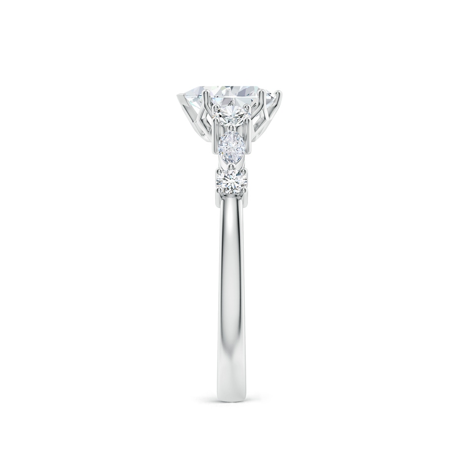 7x5mm FGVS Lab-Grown Classic Pear Diamond Side Stone Engagement Ring in P950 Platinum side 299