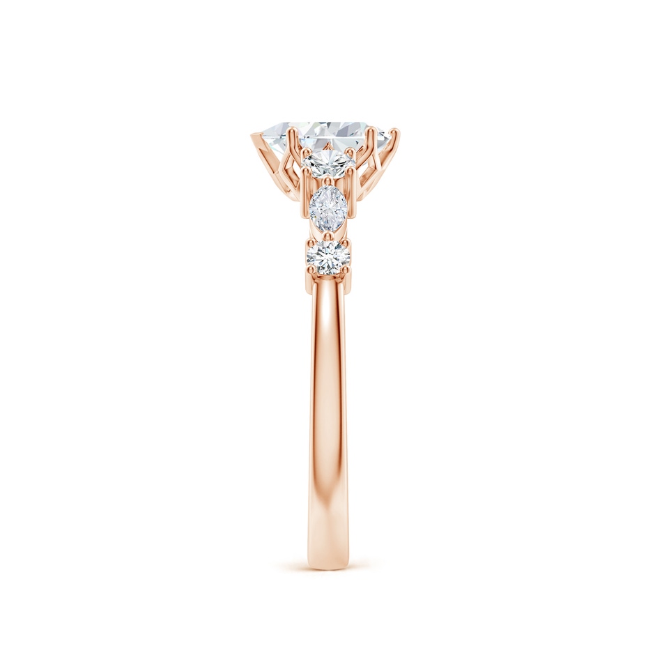 7x5mm FGVS Lab-Grown Classic Pear Diamond Side Stone Engagement Ring in Rose Gold side 299