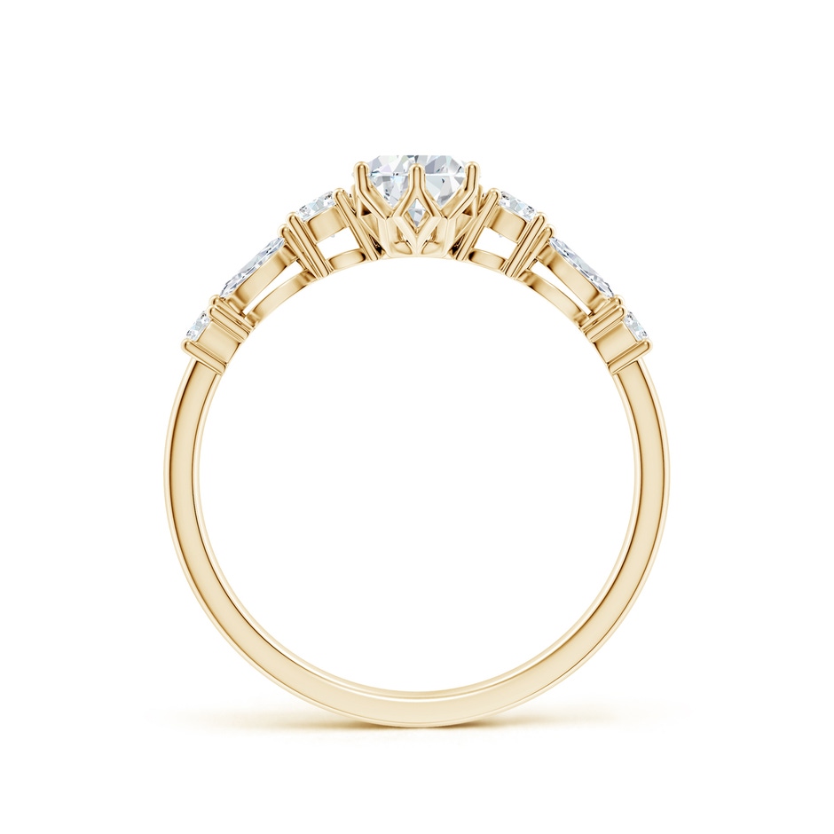 7x5mm FGVS Lab-Grown Classic Pear Diamond Side Stone Engagement Ring in Yellow Gold side 199