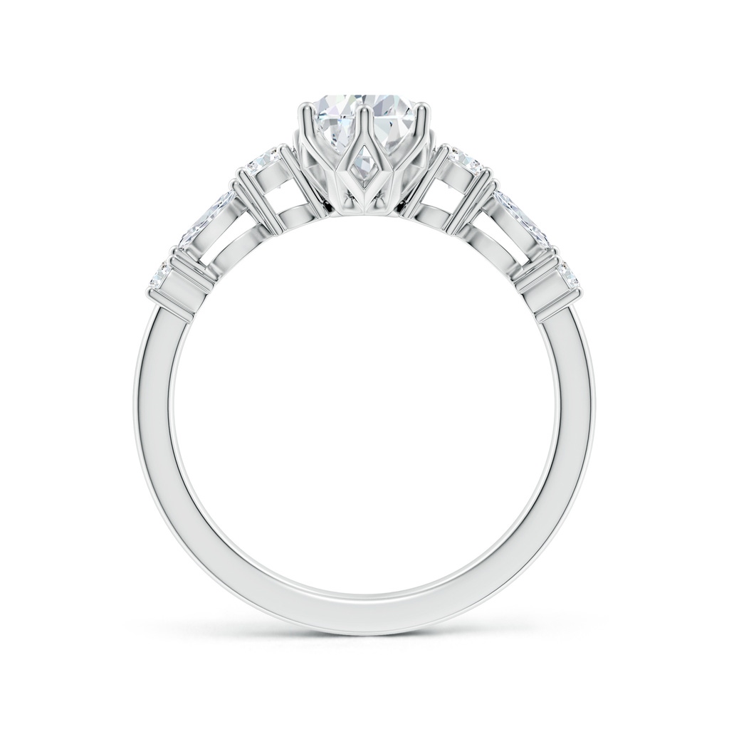 9.5x6mm FGVS Lab-Grown Classic Pear Diamond Side Stone Engagement Ring in White Gold - side 199