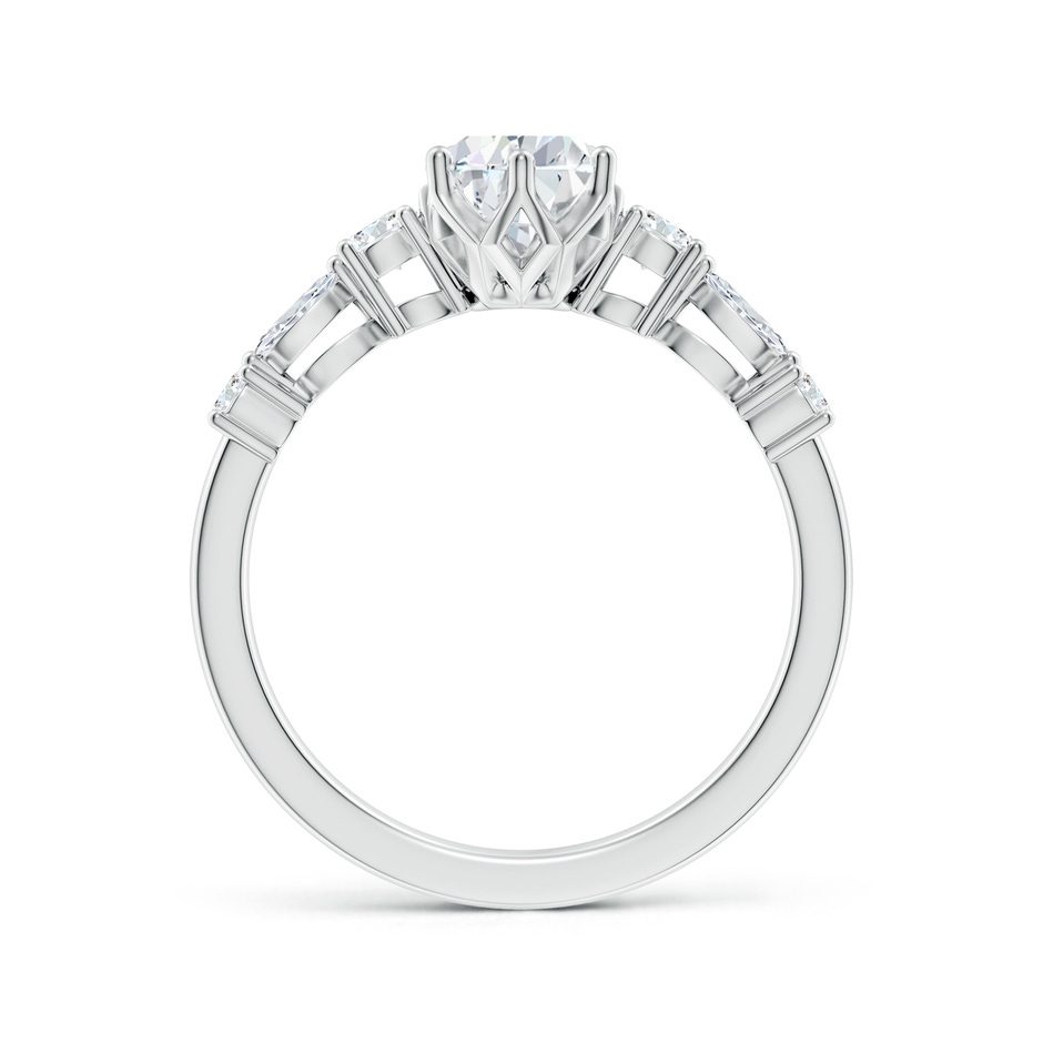 9.5x6mm FGVS Lab-Grown Classic Pear Diamond Side Stone Engagement Ring in White Gold side 199