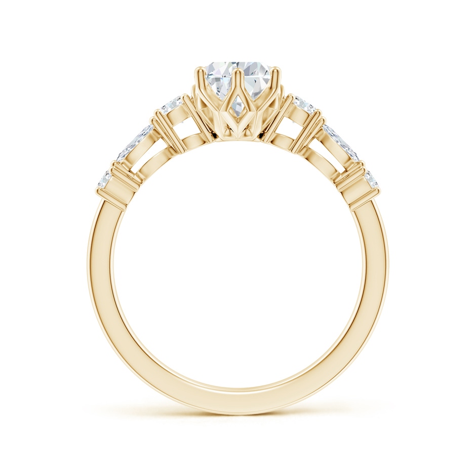 9.5x6mm FGVS Lab-Grown Classic Pear Diamond Side Stone Engagement Ring in Yellow Gold side 199