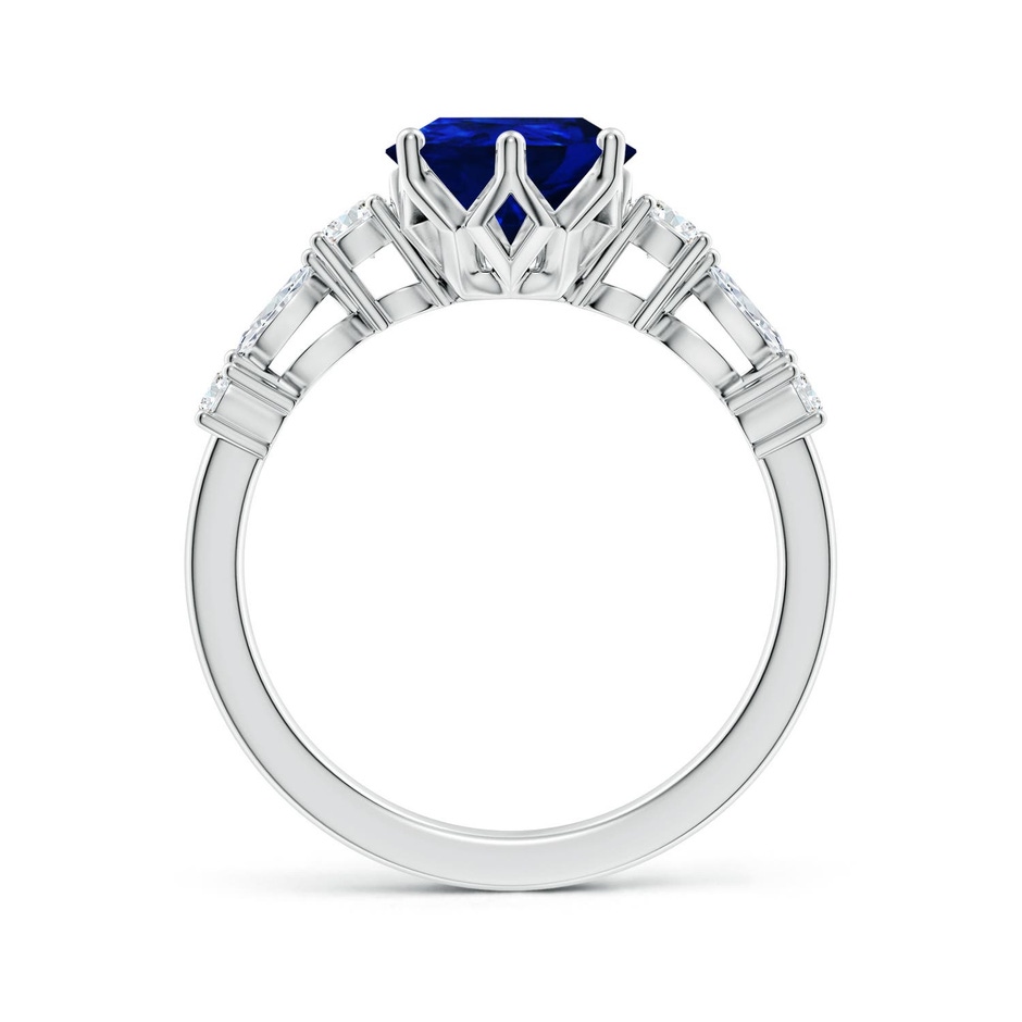 10x8mm Labgrown Lab-Grown Classic Pear Blue Sapphire Side Stone Engagement Ring in P950 Platinum side 199