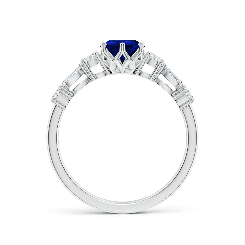 8x6mm Labgrown Lab-Grown Classic Pear Blue Sapphire Side Stone Engagement Ring in White Gold side 199