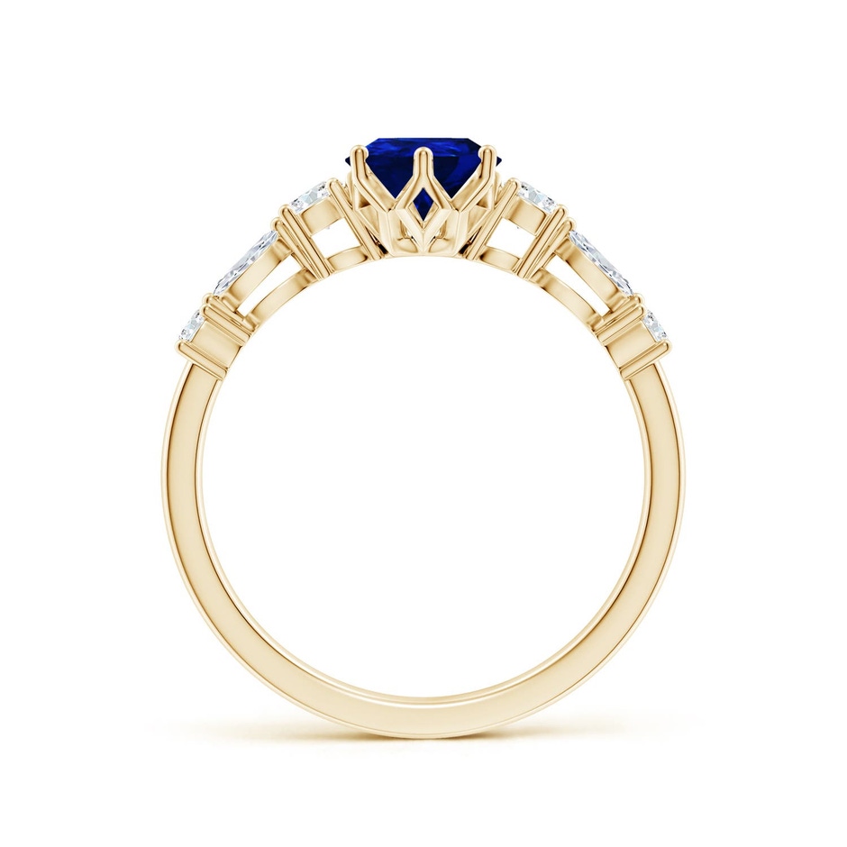 8x6mm Labgrown Lab-Grown Classic Pear Blue Sapphire Side Stone Engagement Ring in Yellow Gold side 199