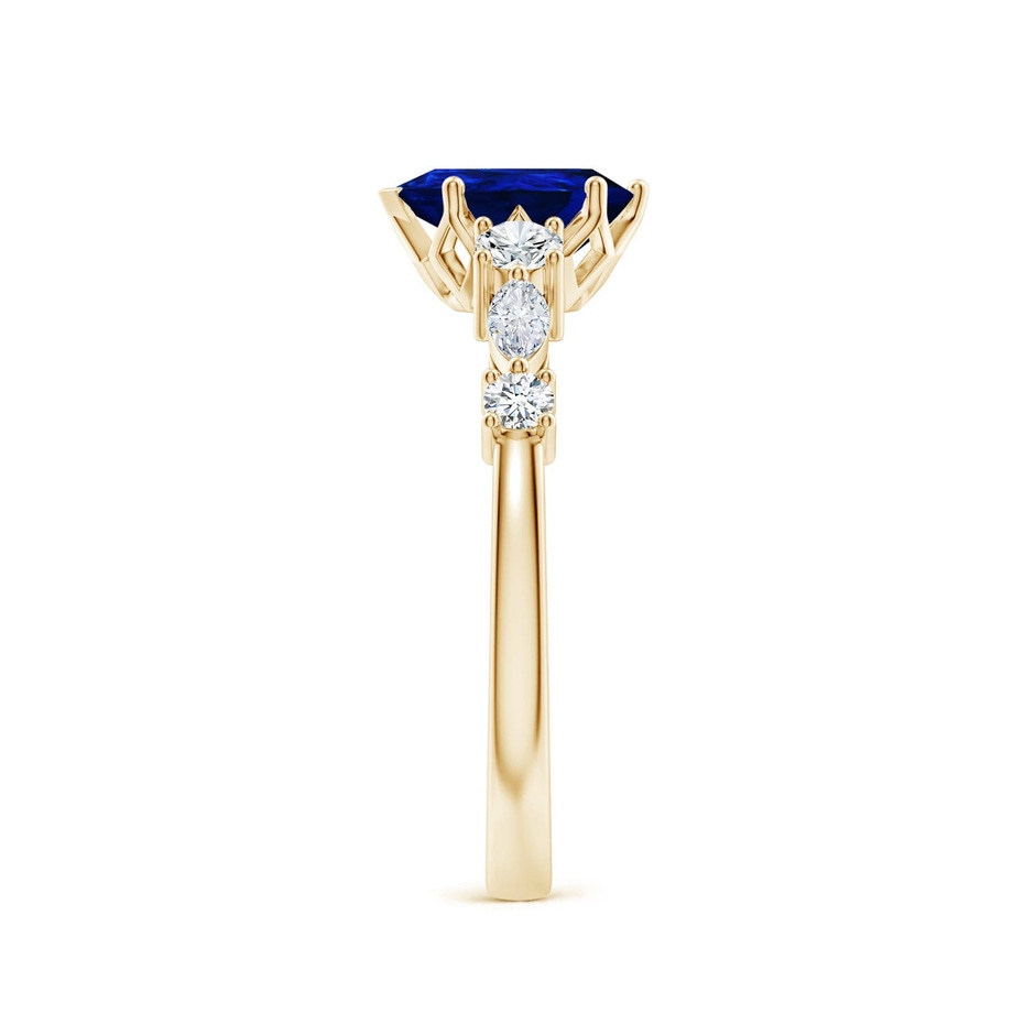 8x6mm Labgrown Lab-Grown Classic Pear Blue Sapphire Side Stone Engagement Ring in Yellow Gold side 299