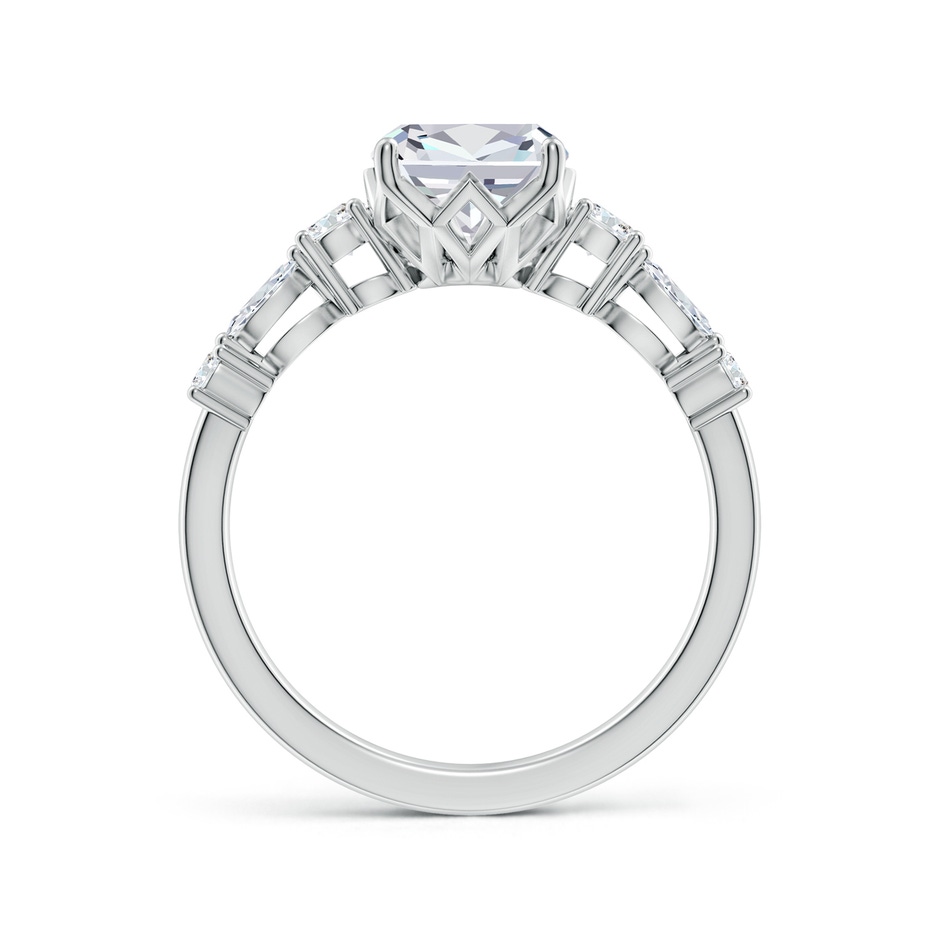 8.5x6.5mm FGVS Lab-Grown Classic Cushion Rectangular Diamond Side Stone Engagement Ring in White Gold side 199