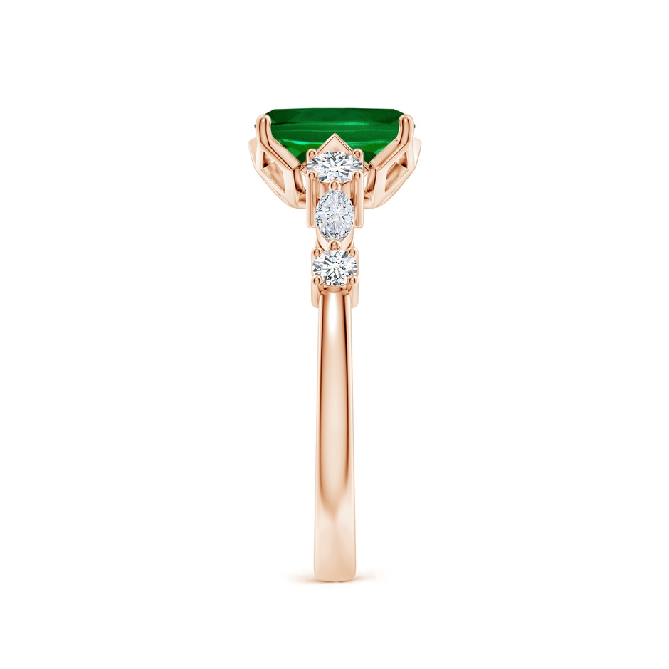8x6mm Labgrown Lab-Grown Classic Cushion Rectangular Emerald Side Stone Engagement Ring in Rose Gold side 299