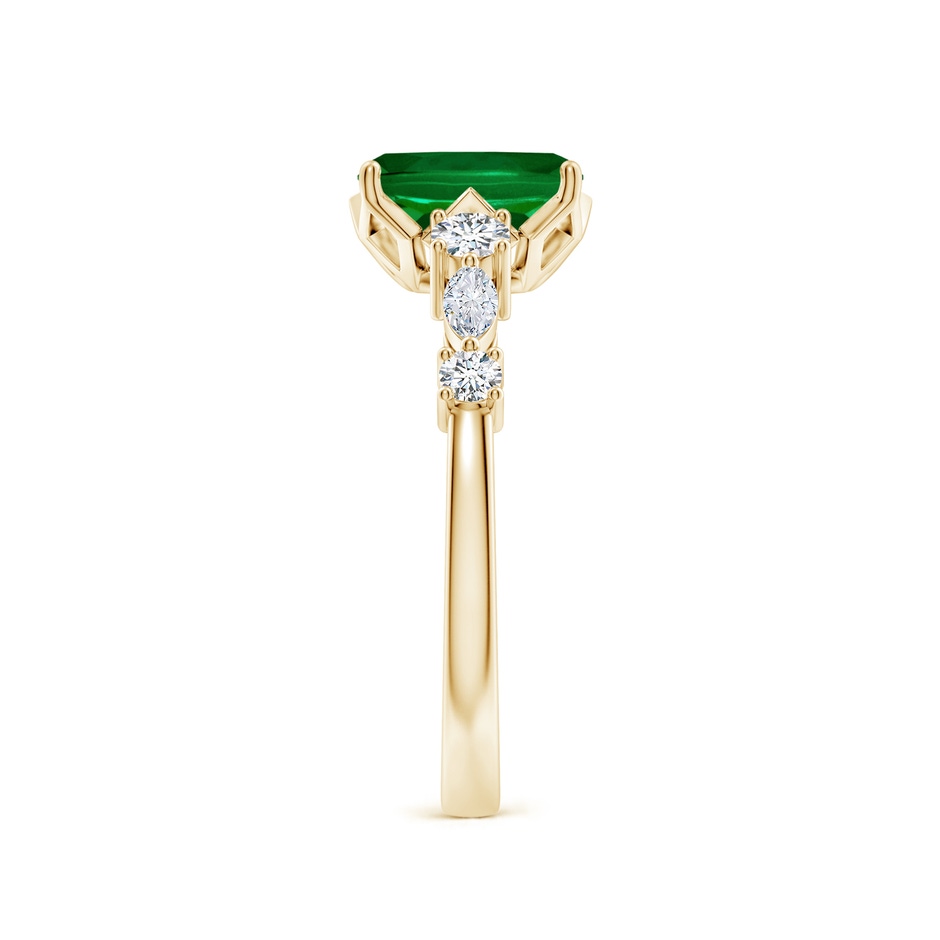 8x6mm Labgrown Lab-Grown Classic Cushion Rectangular Emerald Side Stone Engagement Ring in Yellow Gold side 299