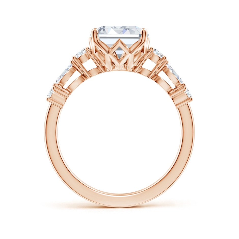 10x7mm FGVS Lab-Grown Classic Emerald-Cut Diamond Side Stone Engagement Ring in 18K Rose Gold side 199