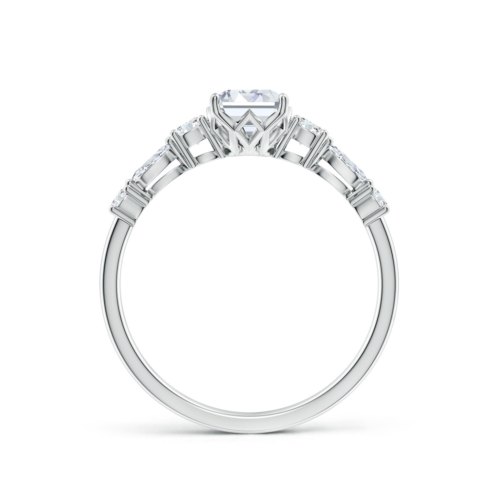 7x5mm FGVS Lab-Grown Classic Emerald-Cut Diamond Side Stone Engagement Ring in 18K White Gold - side 199