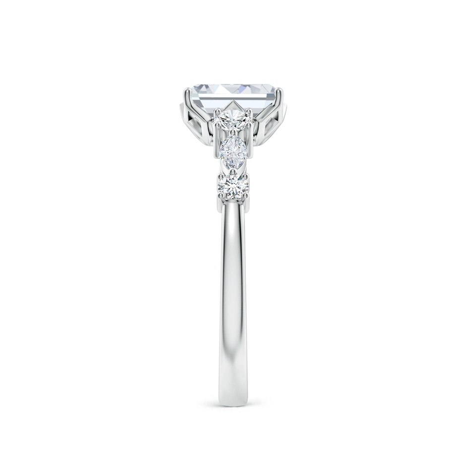 7x5mm FGVS Lab-Grown Classic Emerald-Cut Diamond Side Stone Engagement Ring in White Gold side 299