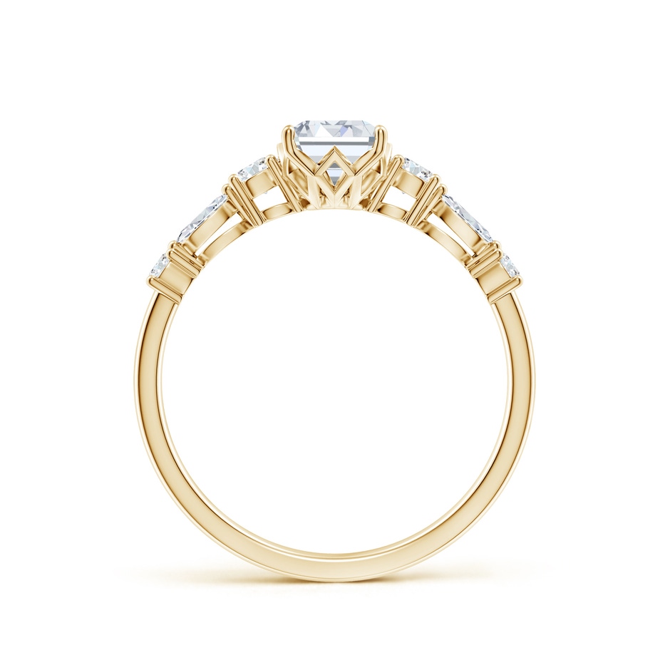 7x5mm FGVS Lab-Grown Classic Emerald-Cut Diamond Side Stone Engagement Ring in Yellow Gold side 199