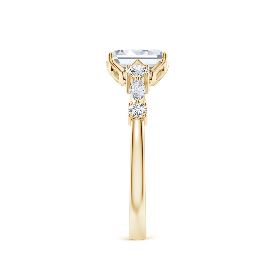 7x5mm FGVS Lab-Grown Classic Emerald-Cut Diamond Side Stone Engagement Ring in Yellow Gold side 299