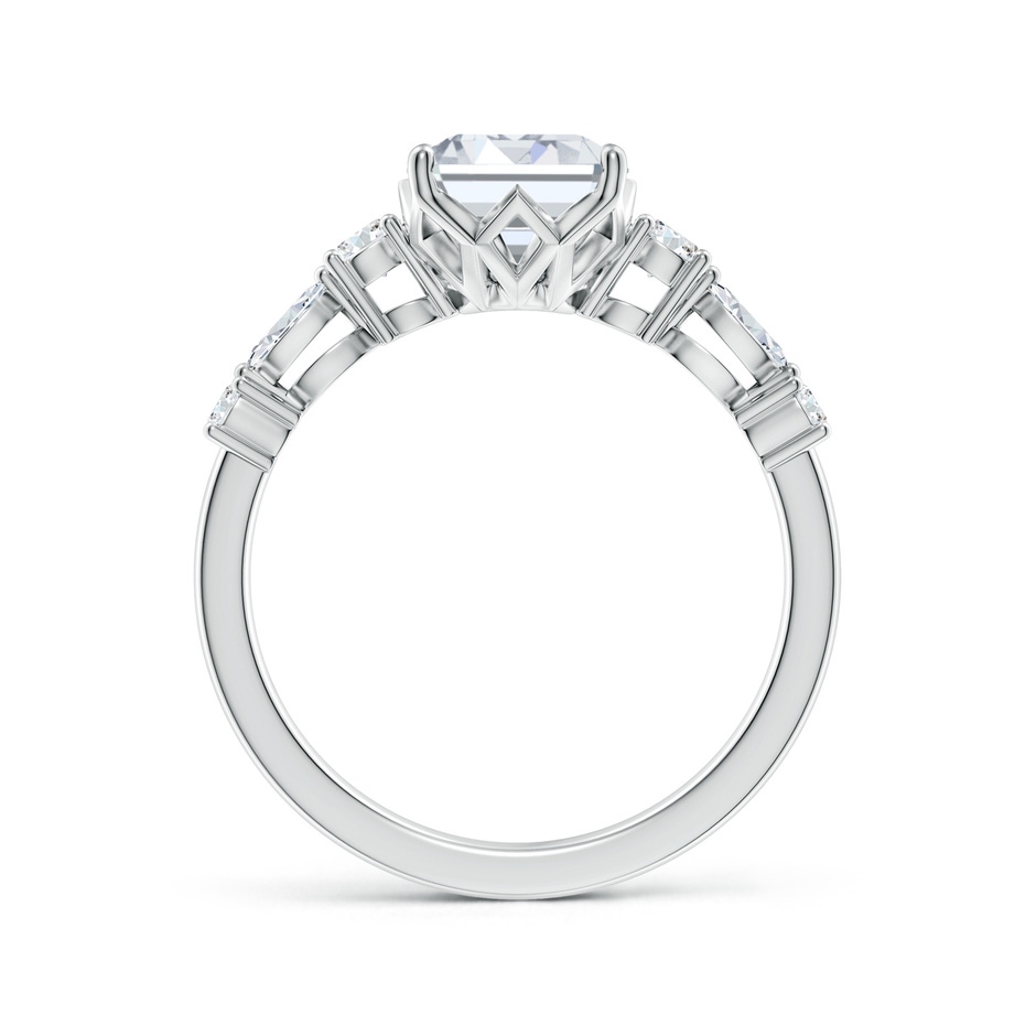 8.5x6.5mm FGVS Lab-Grown Classic Emerald-Cut Diamond Side Stone Engagement Ring in White Gold side 199