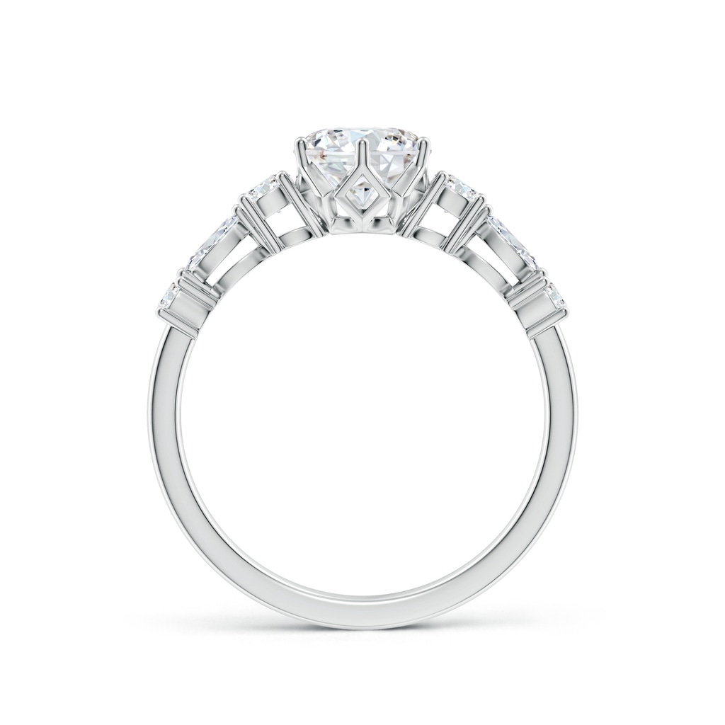 6.4mm FGVS Lab-Grown Classic Round Diamond Side Stone Engagement Ring in 18K White Gold - side 199