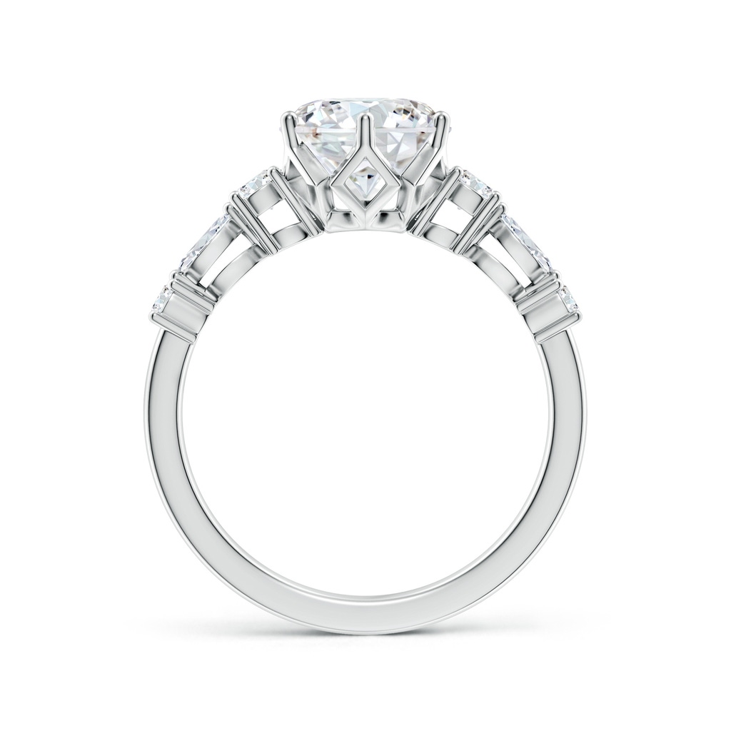 8mm FGVS Lab-Grown Classic Round Diamond Side Stone Engagement Ring in White Gold - side 199
