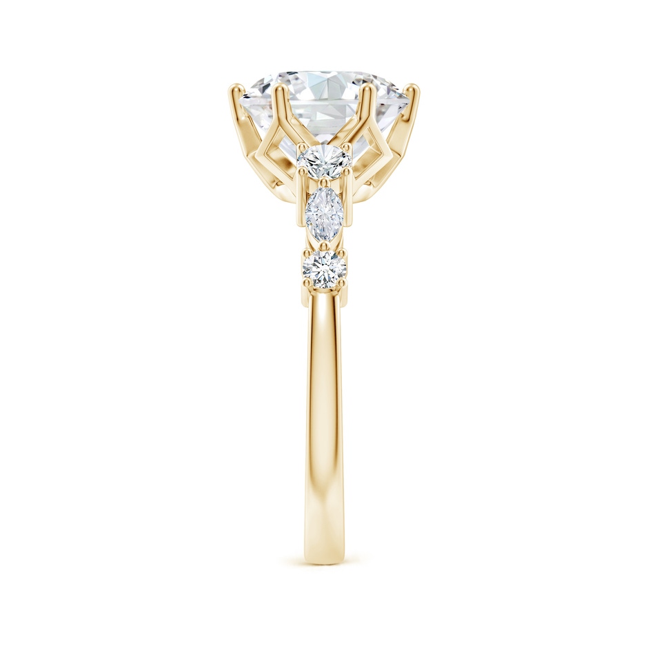 9.2mm FGVS Lab-Grown Classic Round Diamond Side Stone Engagement Ring in Yellow Gold side 299