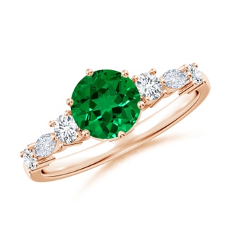 Round Lab-Grown Lab Grown Emerald