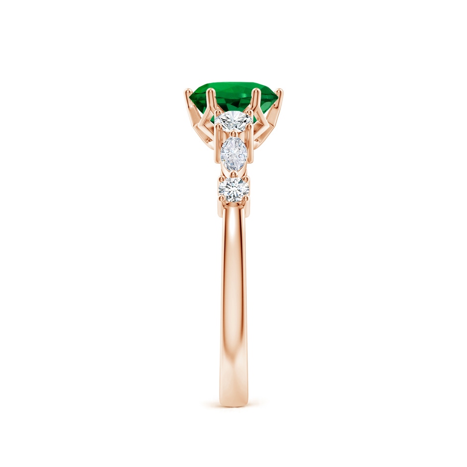 6.5mm Labgrown Lab-Grown Classic Round Emerald Side Stone Engagement Ring in Rose Gold side 299