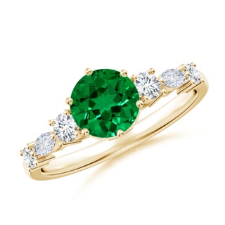 Round Lab-Grown Lab Grown Emerald