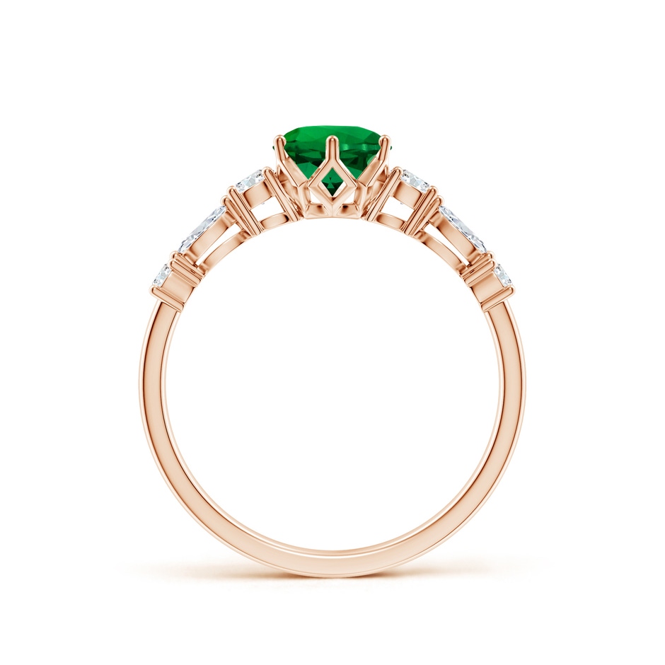 6mm Labgrown Lab-Grown Classic Round Emerald Side Stone Engagement Ring in Rose Gold side 199