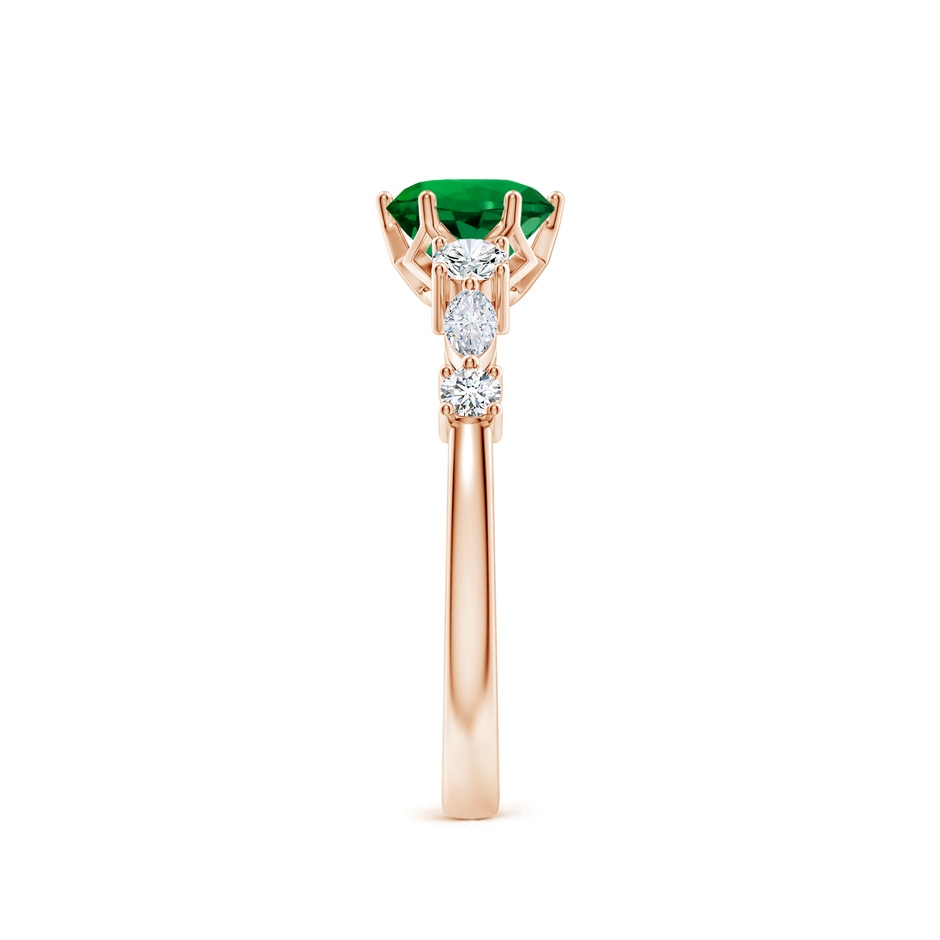 6mm Labgrown Lab-Grown Classic Round Emerald Side Stone Engagement Ring in Rose Gold side 299