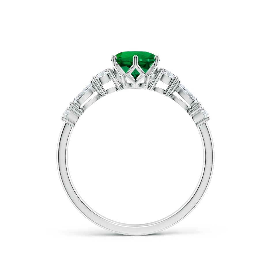 6mm Labgrown Lab-Grown Classic Round Emerald Side Stone Engagement Ring in White Gold side 199