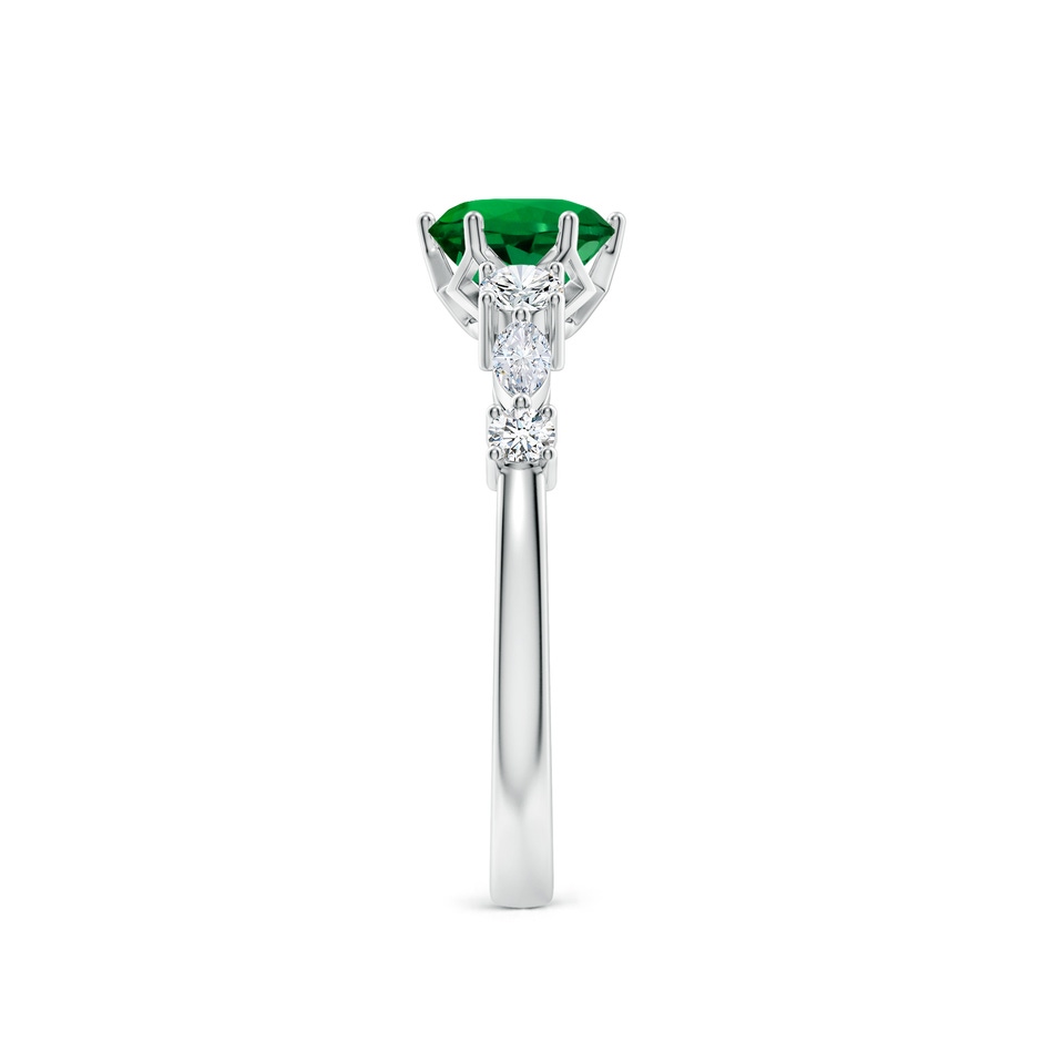 6mm Labgrown Lab-Grown Classic Round Emerald Side Stone Engagement Ring in White Gold side 299