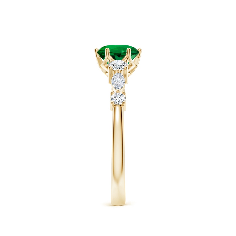 6mm Labgrown Lab-Grown Classic Round Emerald Side Stone Engagement Ring in Yellow Gold side 299