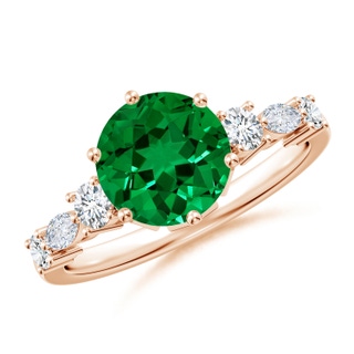 Round Lab-Grown Lab Grown Emerald